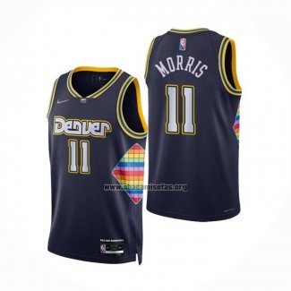 Camiseta Denver Nuggets Monte Morris NO 11 Ciudad 2021-22 Azul