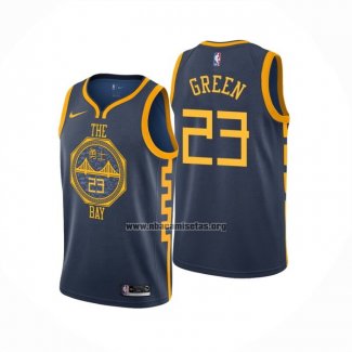 Camiseta Golden State Warriors Draymond Green NO 23 Ciudad 2018-19 Azul