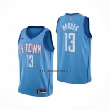Camiseta Houston Rockets James Harden NO 13 Ciudad 2020-21 Azul
