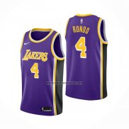 Camiseta Los Angeles Lakers Rajon Rondo NO 4 Statement 2021-22 Violeta