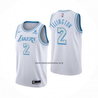 Camiseta Los Angeles Lakers Wayne Ellington NO 2 Ciudad 2021-22 Blanco