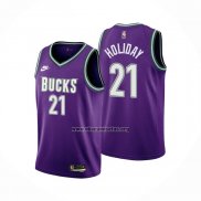Camiseta Milwaukee Bucks Jrue Holiday NO 21 Classic 2022-23 Violeta