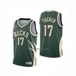 Camiseta Milwaukee Bucks P.J. Tucker NO 17 Earned 2020-21 Verde