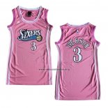 Camiseta Mujer Philadelphia 76ers Allen Iverson NO 3 Rosa