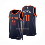 Camiseta New York Knicks Jalen Brunson NO 11 Statement 2022-23 Negro