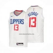 Camiseta Nino Los Angeles Clippers Paul George NO 2 Association 2020-21 Blanco