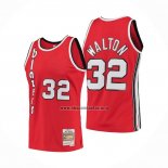 Camiseta Portland Trail Blazers Bill Walton NO 32 Mitchell & Ness 1976-77 Rojo