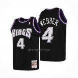 Camiseta Sacramento Kings Chris Webber NO 4 Mitchell & Ness 2000-01 Negro