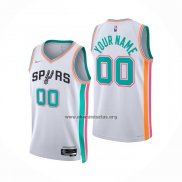 Camiseta San Antonio Spurs Personalizada Ciudad 2021-22 Blanco