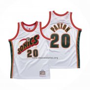 Camiseta Seattle SuperSonics Gary Payton NO 20 Historic Retro Blanco