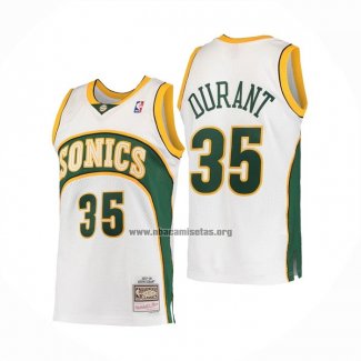 Camiseta Seattle SuperSonics Kevin Durant NO 35 Mitchell & Ness 2007-08 Blanco