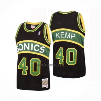 Camiseta Seattle SuperSonics Shawn Kemp NO 40 Mitchell & Ness 1994-95 Negro