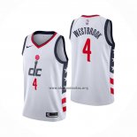 Camiseta Washington Wizards Russell Westbrook NO 4 Ciudad 2020-21 Blanco