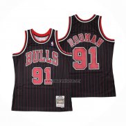 Camiseta Chicago Bulls Dennis Rodman NO 91 Mitchell & Ness 1995-96 Negro