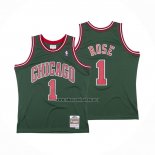 Camiseta Chicago Bulls Derrick Rose NO 1 Mitchell & Ness 2008-09 Verde2