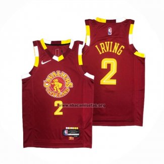 Camiseta Cleveland Cavaliers Kyrie Irving NO 2 Ciudad Rojo