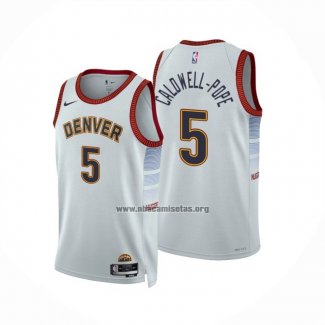 Camiseta Denver Nuggets Kentavious Caldwell-Pope NO 5 Ciudad 2022-23 Blanco