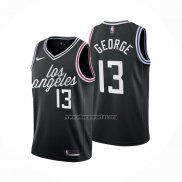 Camiseta Los Angeles Clippers Paul George NO 13 Ciudad 2022-23 Negro