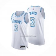 Camiseta Los Angeles Lakers Anthony Davis NO 3 Ciudad Autentico 2020-21 Blanco