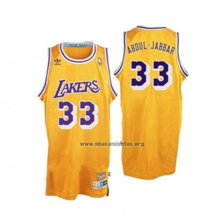 Camiseta Los Angeles Lakers Kareem Abdul-Jabbar NO 33 Retro Amarillo