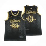 Camiseta Los Angeles Lakers Kobe Bryant NO 24 8 Black Mamba Negro