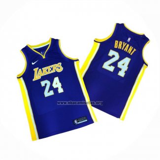 Camiseta Los Angeles Lakers Kobe Bryant NO 24 Statehombret 2017-18 Violeta