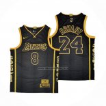 Camiseta Los Angeles Lakers Kobe Bryant NO 8 24 Retirement Negro