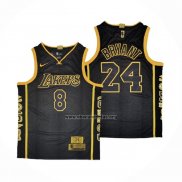 Camiseta Los Angeles Lakers Kobe Bryant NO 8 24 Retirement Negro