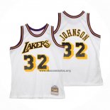 Camiseta Los Angeles Lakers Magic Johnson NO 32 Mitchell & Ness1984-85 Blanco