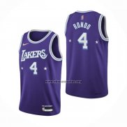 Camiseta Los Angeles Lakers Rajon Rondo NO 4 Ciudad Edition 2021-22 Violeta