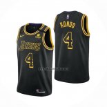 Camiseta Los Angeles Lakers Rajon Rondo NO 4 Mamba 2021-22 Negro