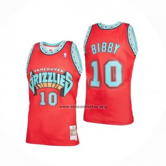 Camiseta Memphis Grizzlies Mike Bibby NO 10 Mitchell & Ness 1998-99 Rojo