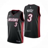 Camiseta Miami Heat Dwyane Wade NO 3 Icon Negro
