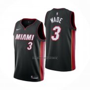 Camiseta Miami Heat Dwyane Wade NO 3 Icon Negro