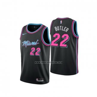 Camiseta Miami Heat Jimmy Butler NO 22 Ciudad 2018-19 Negro