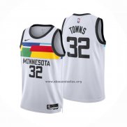 Camiseta Minnesota Timberwolves Karl-Anthony Towns NO 32 Ciudad 2022-23 Blanco