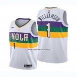 Camiseta Nino New Orleans Pelicans Zion Williamson NO 1 Ciudad 2019-20 Blanco