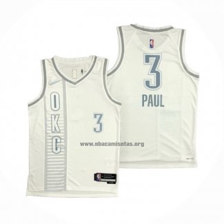 Camiseta Oklahoma City Thunder Chris Paul NO 3 Ciudad 2021-22 Blanco