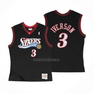 Camiseta Philadelphia 76ers Allen Iverson NO 3 Hardwood Classics Throwback Negro