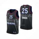 Camiseta Philadelphia 76ers Ben Simmons NO 25 Ciudad 2020-21 Negro