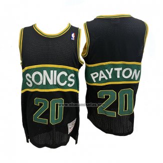 Camiseta Seattle SuperSonics Gary Payton NO 20 Mitchell & Ness 1994-95 Negro