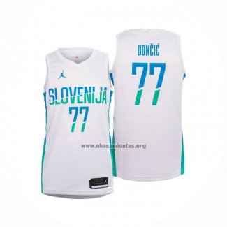 Camiseta Slovenia Luka Doncic NO 77 Primera Blanco