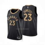 Camiseta Toronto Raptors Fred Vanvleet NO 23 Ciudad 2022-23 Negro