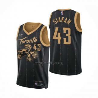 Camiseta Toronto Raptors Pascal Siakam NO 43 Ciudad 2021-22 Negro