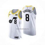 Camiseta Utah Jazz Jarred Vanderbilt NO 8 Association Autentico 2022-23 Blanco