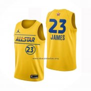 Camiseta All Star 2021 Los Angeles Lakers LeBron James NO 23 Oro