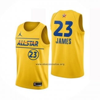 Camiseta All Star 2021 Los Angeles Lakers LeBron James NO 23 Oro