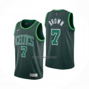 Camiseta Boston Celtics Jaylen Brown NO 7 Earned 2020-21 Verde