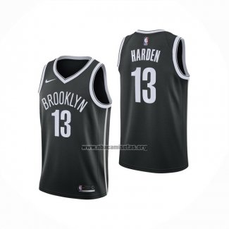 Camiseta Brooklyn Nets James Harden NO 13 Icon 2020-21 Negro