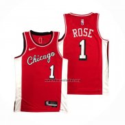 Camiseta Chicago Bulls Derrick Rose NO 1 Ciudad 2021-22 Rojo